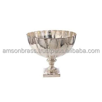 Tabletop Nickle Plated Finished Hammered Wine Bucket Base Square