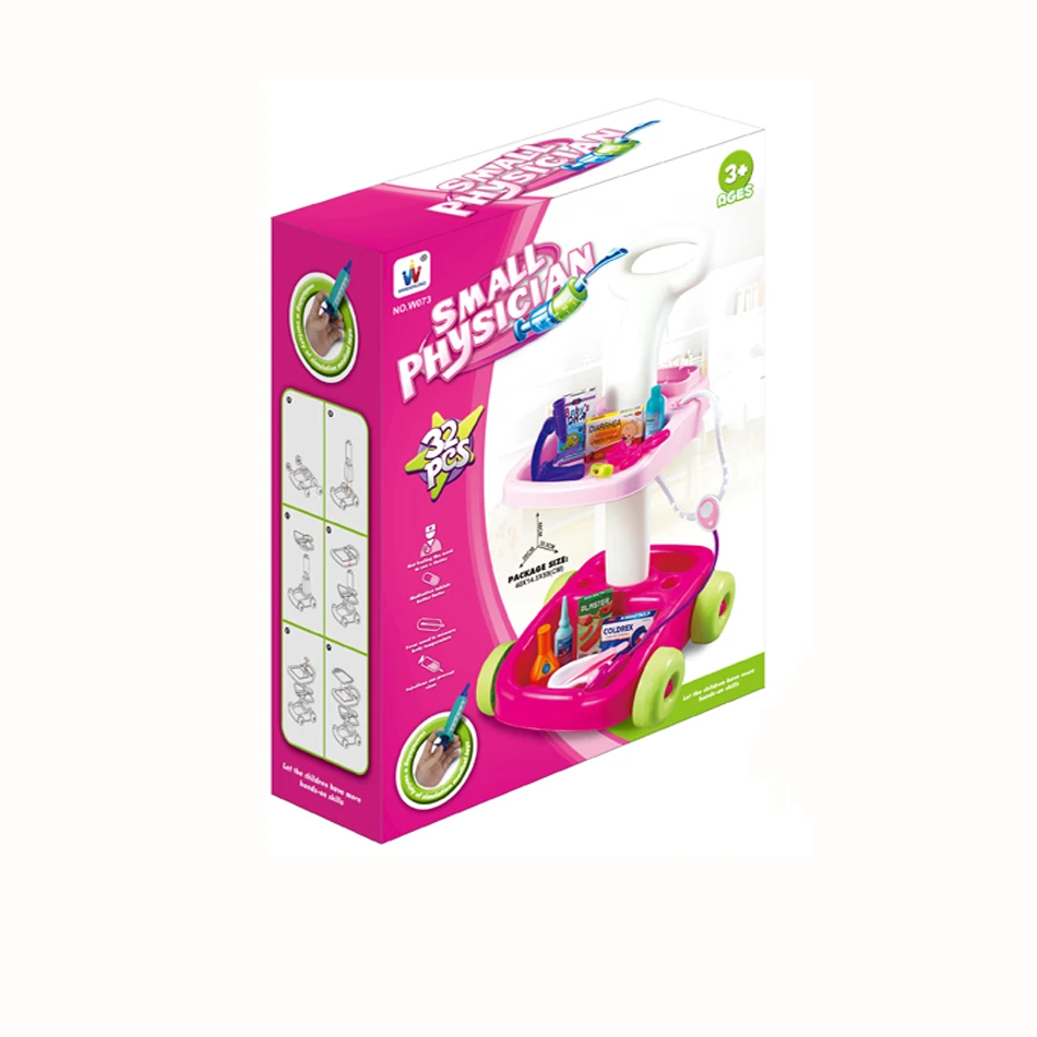 Wholesale high quality plastic hand push kids tool cart set toy