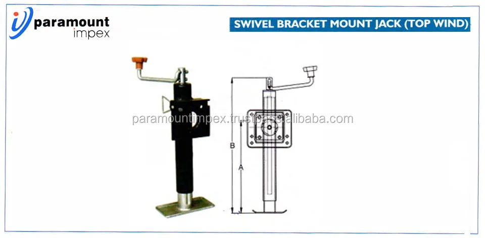 SWIVEL BRACKET MOUNT TRAILER JACK ( TOP WIND ) Made in India round jack lifting jack truck trailer