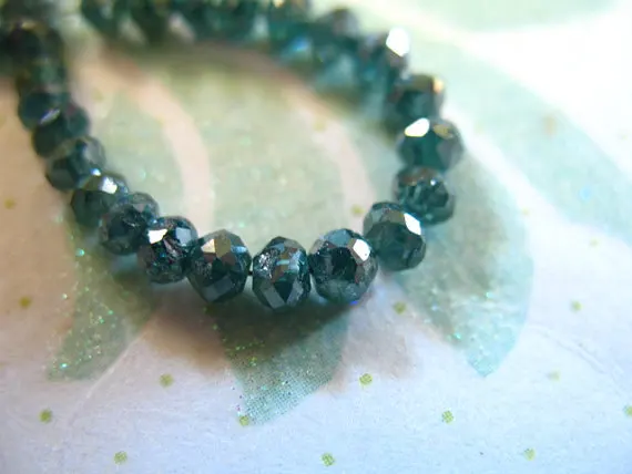 2 mm to 5 mm Genuine Blue Faceted Diamond Beads For Necklace / Strands,Diamond Beads for Bracelet Necklace Jewelry,Natural Beads