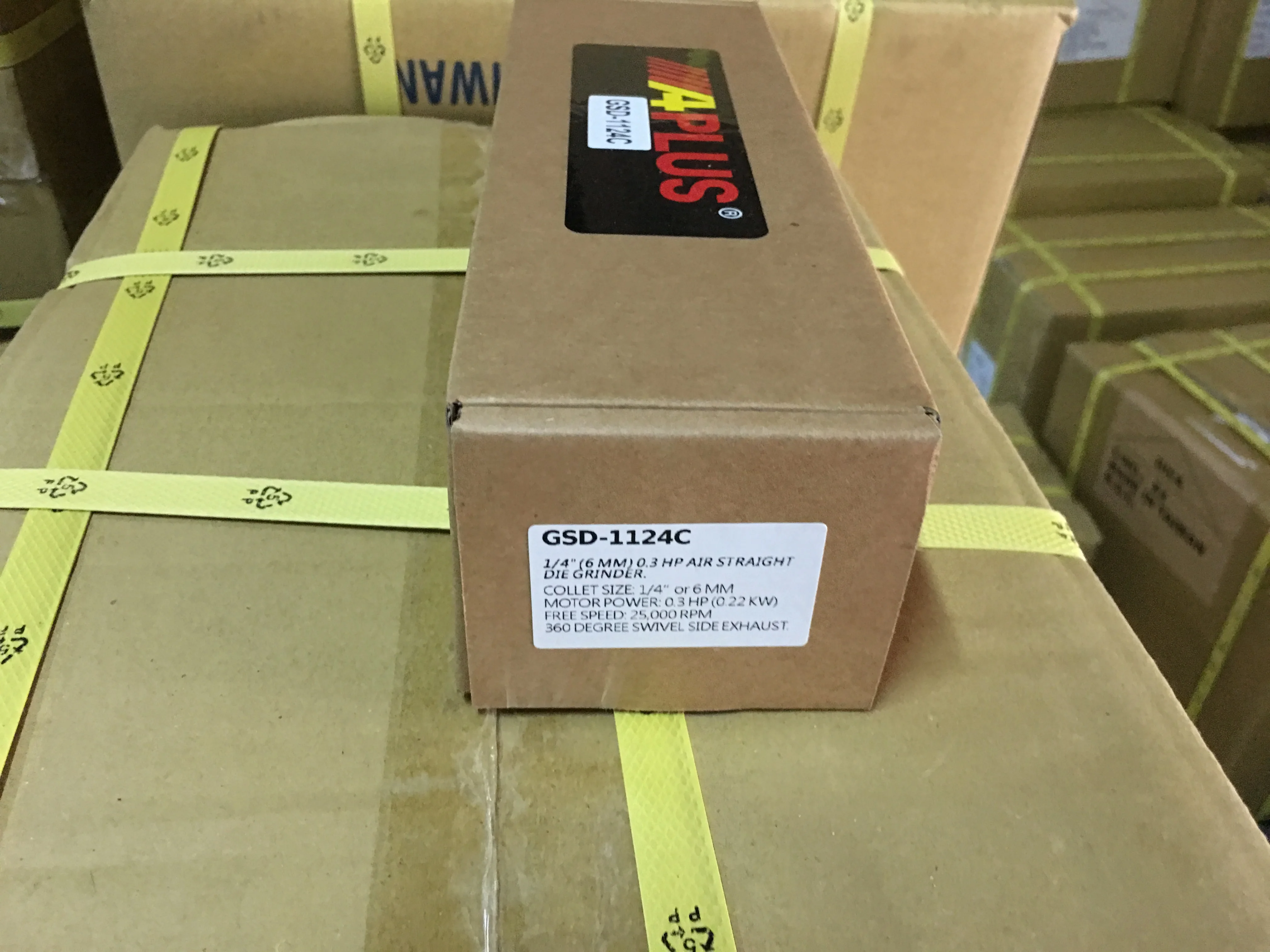 
APLUS GSD-1124C , composite housing, Air die grinder. 6 mm collet size. Rear exhaust. 