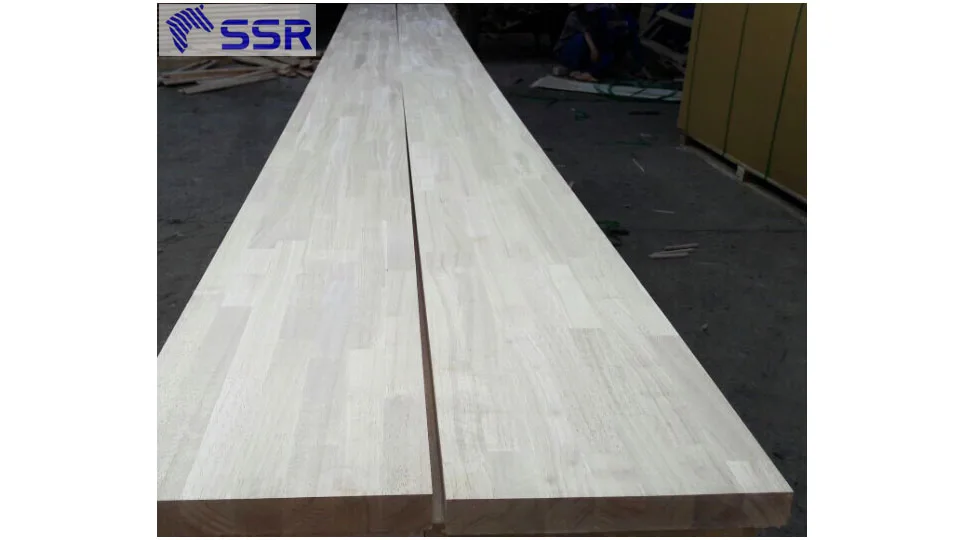 High grade Finger Joint Board/Glued Laminated Timber made of Rubber Wood For Stair Parts