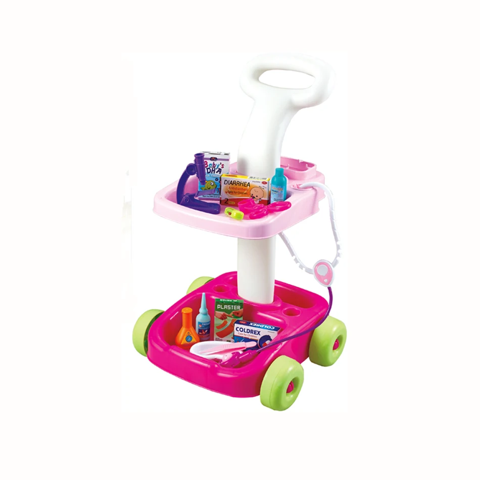 Wholesale high quality plastic hand push kids tool cart set toy