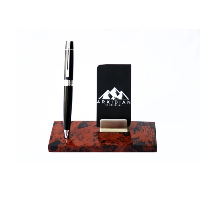 Beautiful Natural Obsidian Stone Desk Business Card Holder for Sale