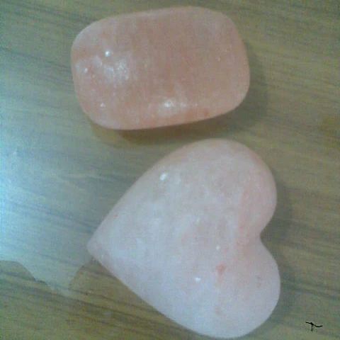 Himalayan Heart Shape Pink Crystal Rock Salt Bath Soap / Salt Massager