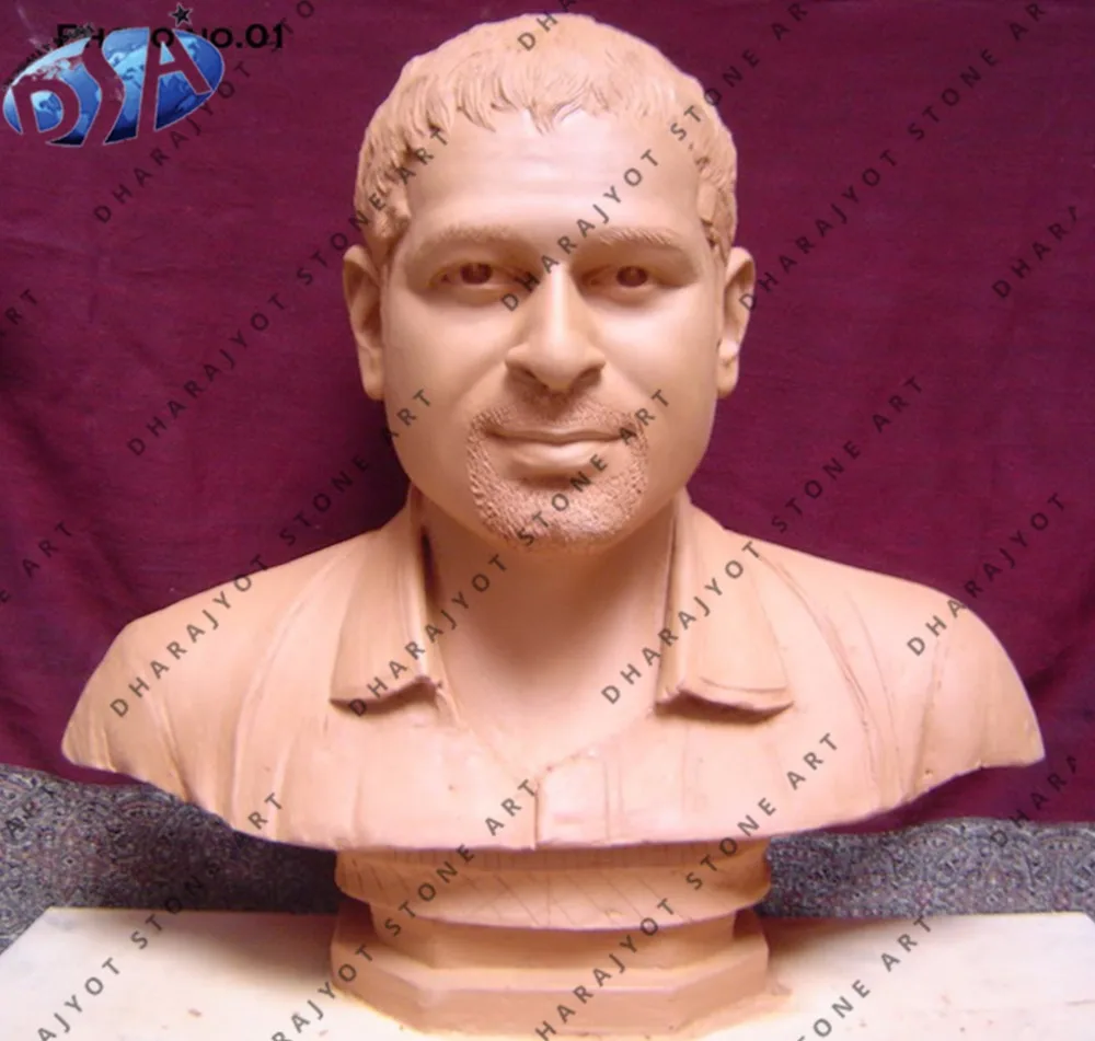 Red Sandstone Decorative Human Bust