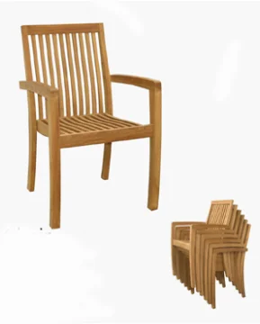 Jepara Indonesia outdoor garden patio Beach Stackable Teak chairs Wood furniture otherhomefurniture