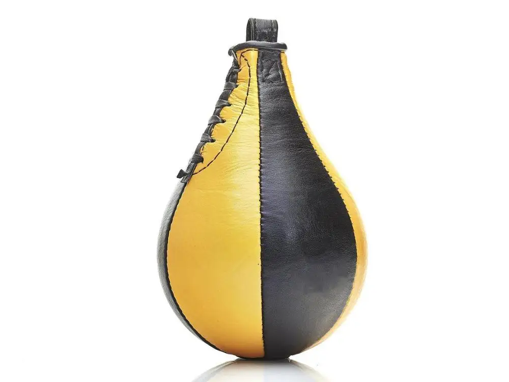 Real Leather Hanging Boxing Ball Pear-Shaped Boxing Speed Dodge Ball Punch Bag for Punching Training Gym Fitness and Platform