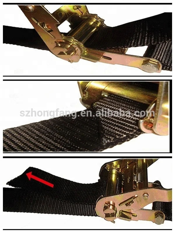 Cargo lashing ratchet straps with polyester webbing