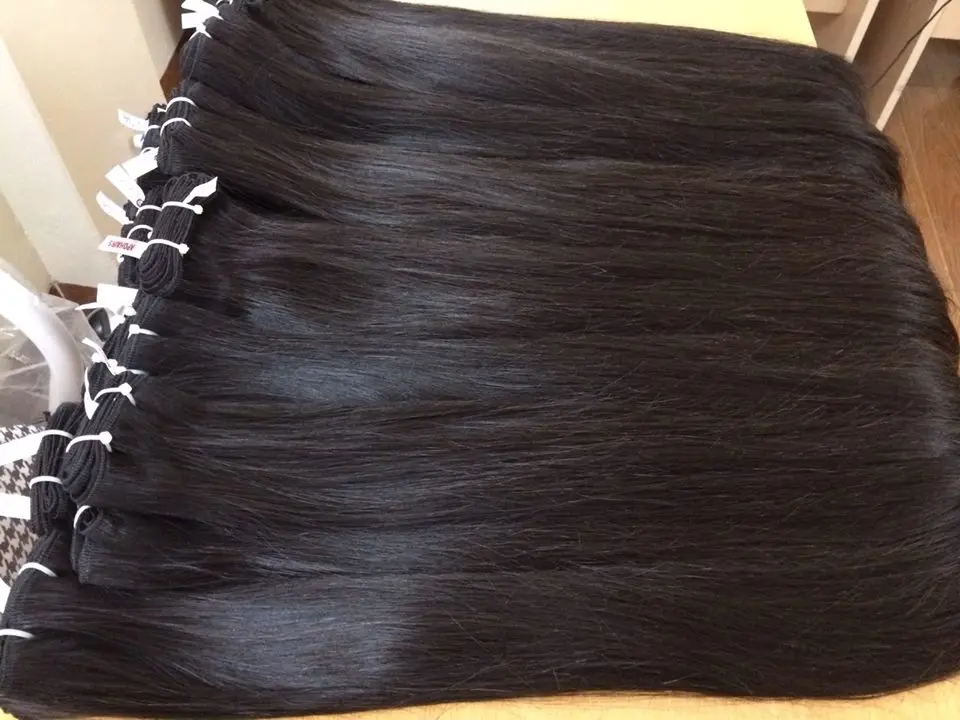 Straight natural color with high quality, double drawn whole sale price human hair extension