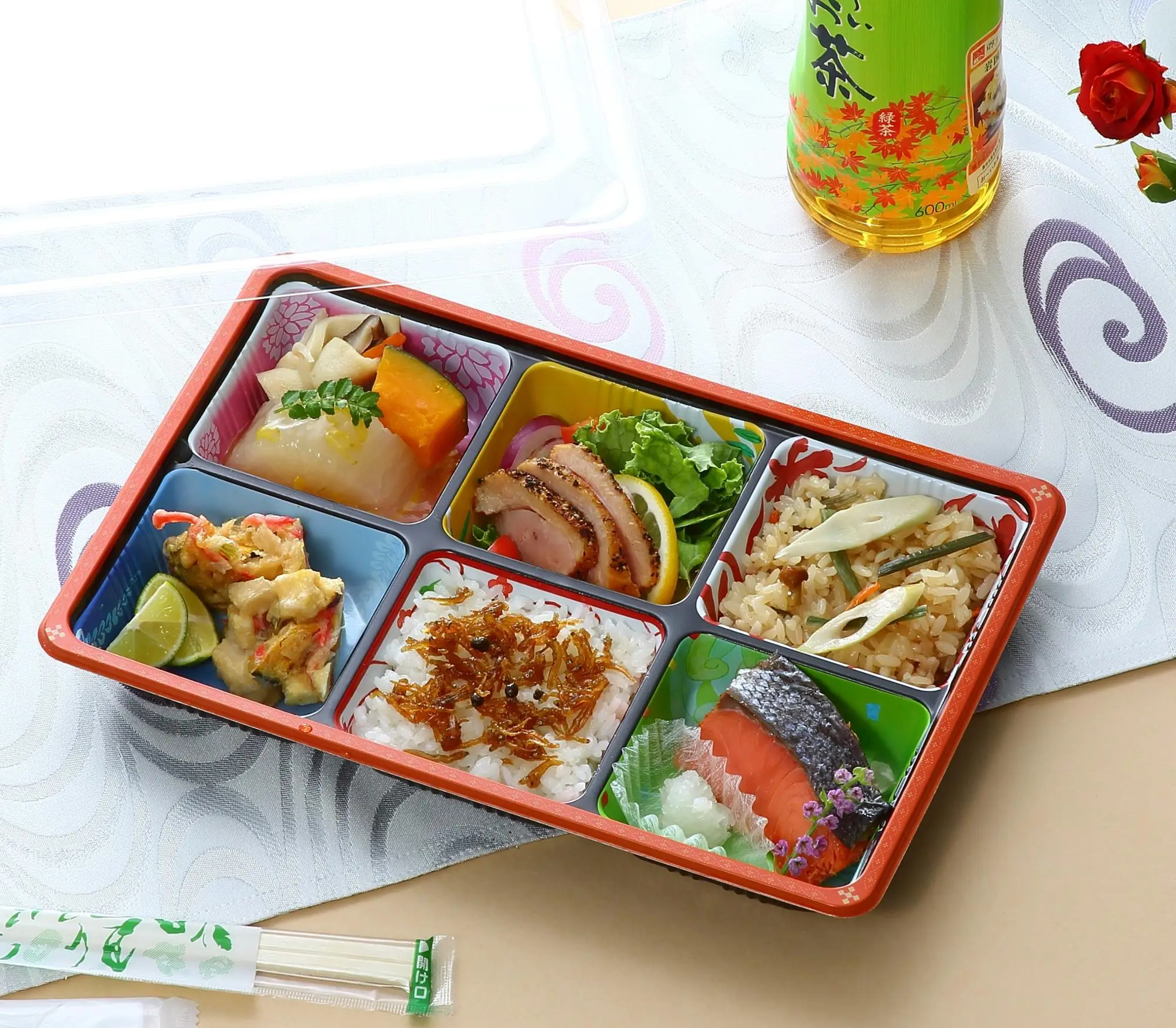 disposable  designer bento box plastic tray takeaway box