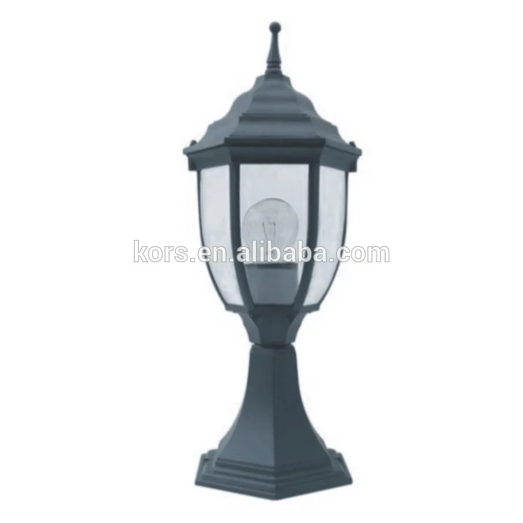 
pillar light outdoor brick lantern lights aluminum glass garden main gate fence post lighting 