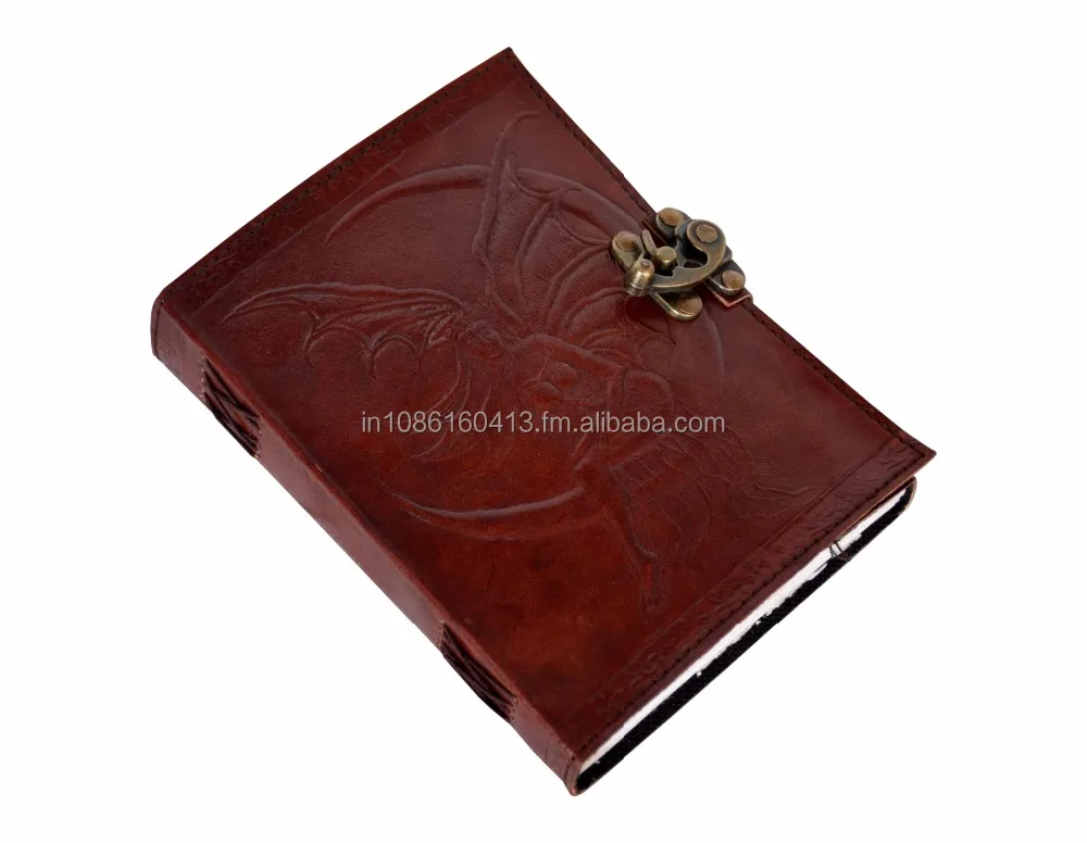 HANDMADE EMBOSSED LEATHER JOURNAL FAIRY OF MOON BOOK OF SHADOWS LATCH SPELLS JOURNAL PENTACLE WICCA CELTIC BOOK JOURNAL FOR ALL