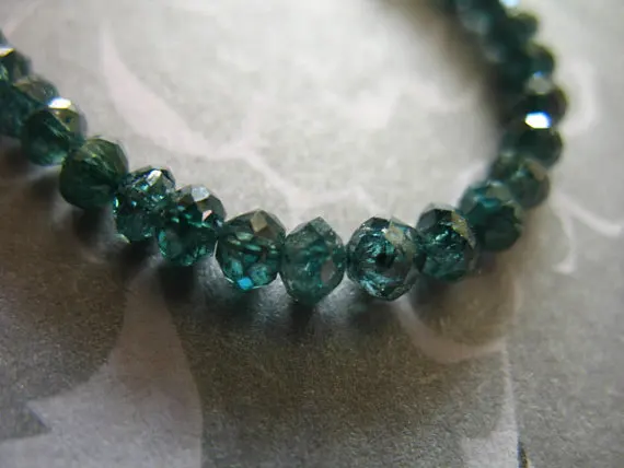 2 mm to 5 mm Genuine Blue Faceted Diamond Beads For Necklace / Strands,Diamond Beads for Bracelet Necklace Jewelry,Natural Beads