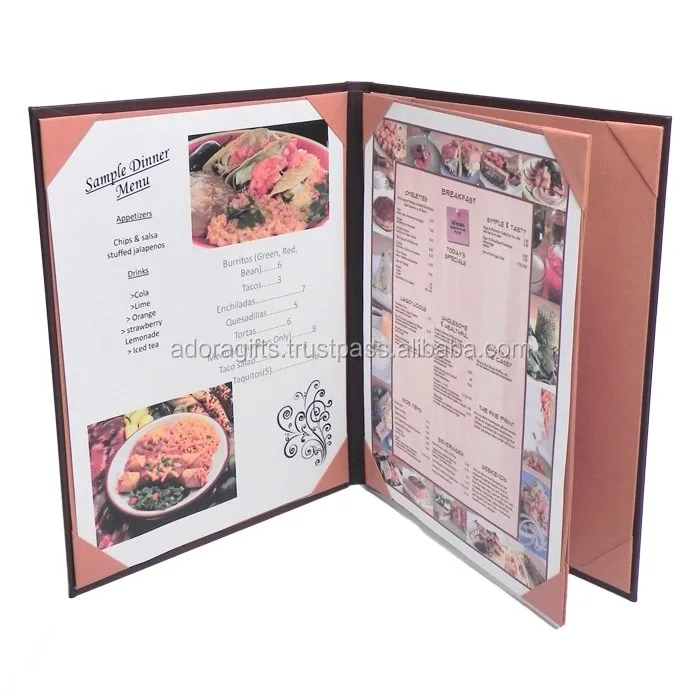 Trending 2023 new arrivals Restaurant menu cover holder cover with 3 design panels / restaurant menu holder  genuine  leather