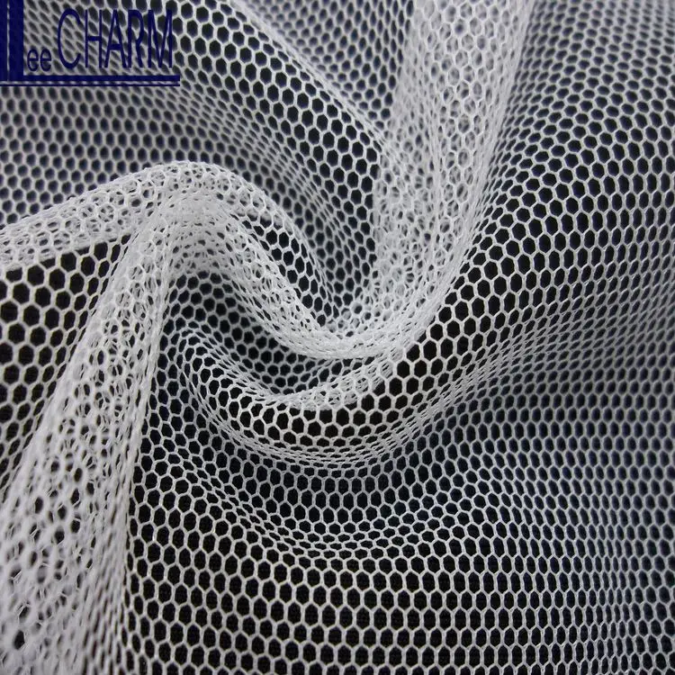 LCSH500 75D 43gsm Polyester Soft Hexagon Bridal Net Fabric