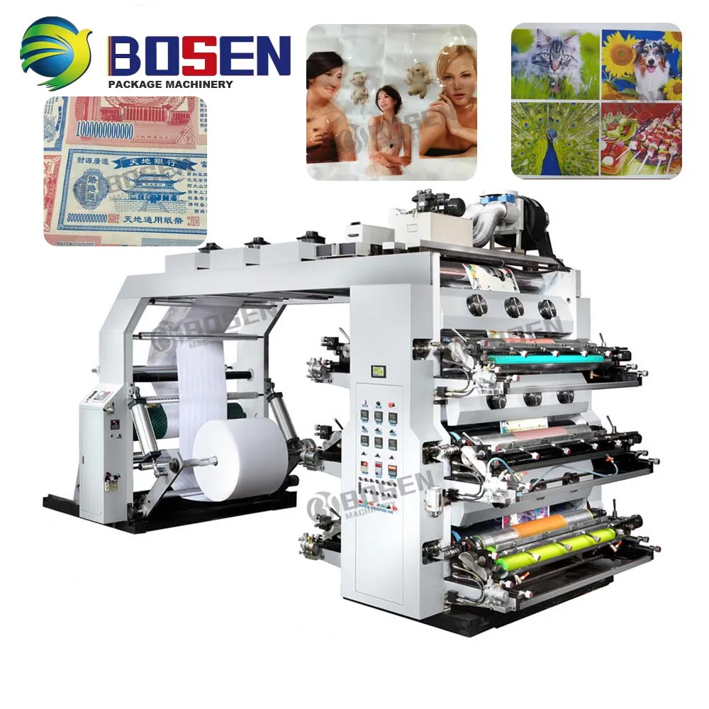 BSYT-6600 High Quality 6 Colour Printer Film Plastic Non Woven Flexo Printing Machine Price