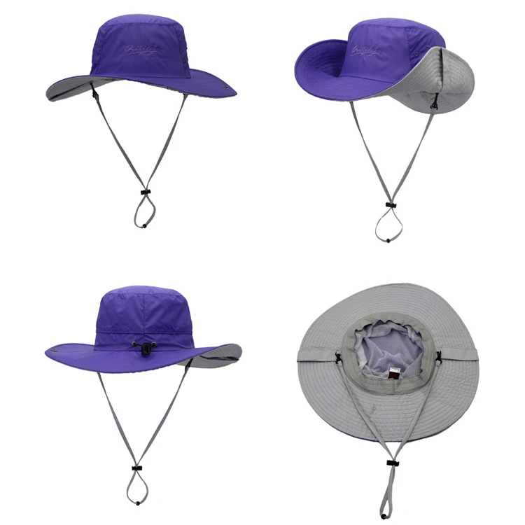 Оптовая продажа женская панама фиолетового цвета из 100% полиэстера на заказ