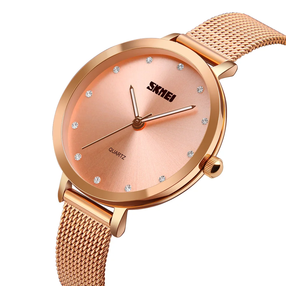 Add to CompareShare Rose gold luxury diamond inlay alloy watch women quartz stainless steel back sr626sw attractive watches