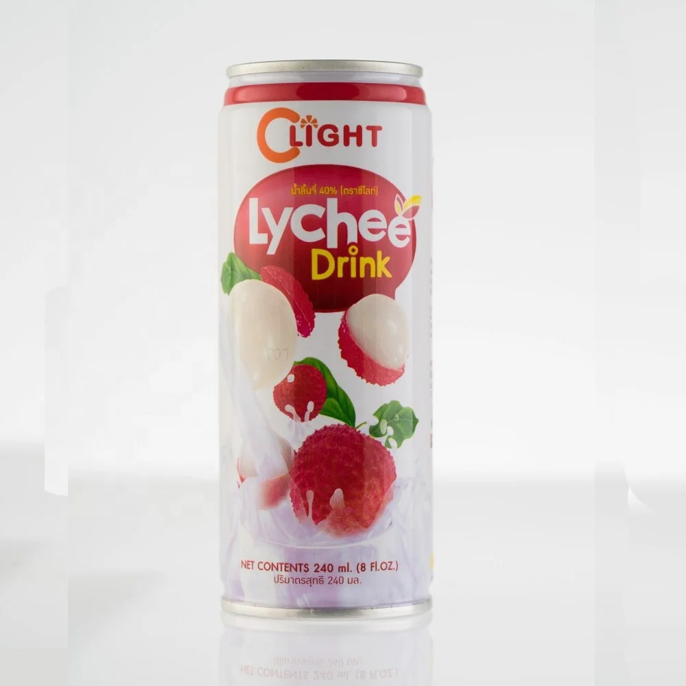 
Fruit Drink Juice Lychee with Pulp Canned 240ml C-Light brand 