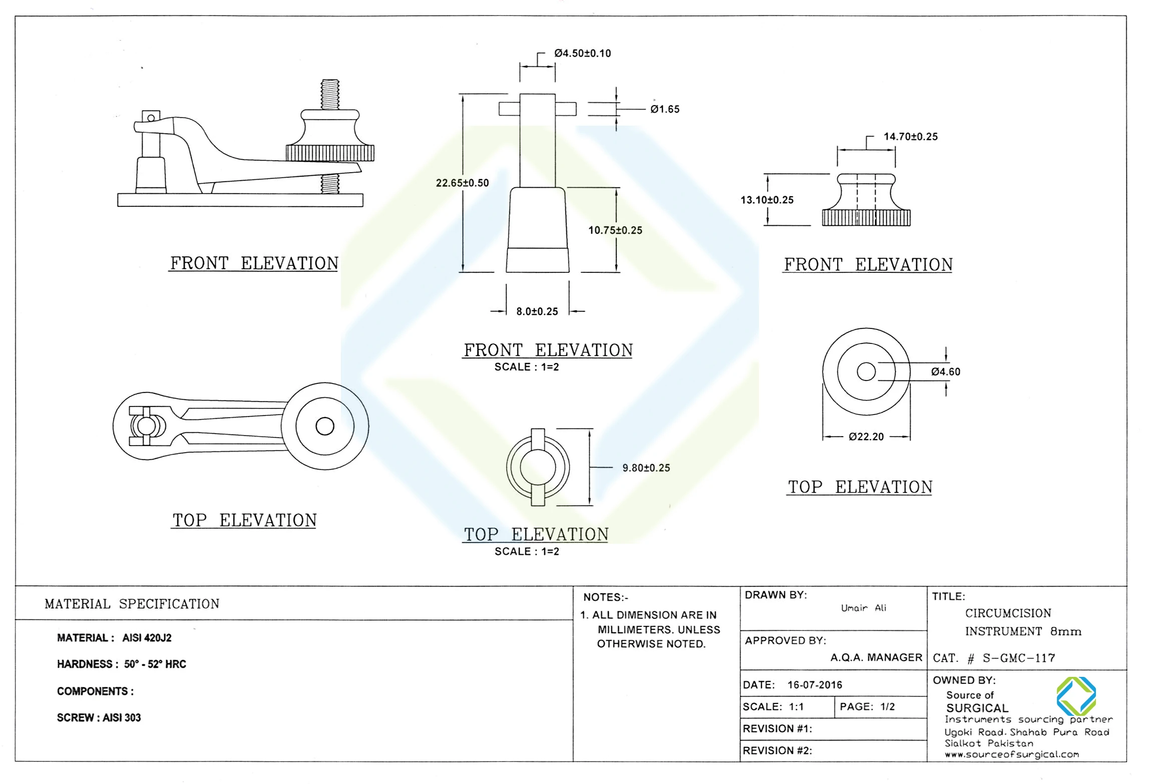Gomco Circumcision Clamp