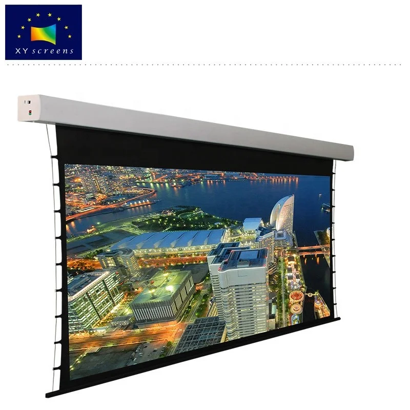 XY Screen Fabric Black Crystal Motorized Projection Screen for Home Theater Projector