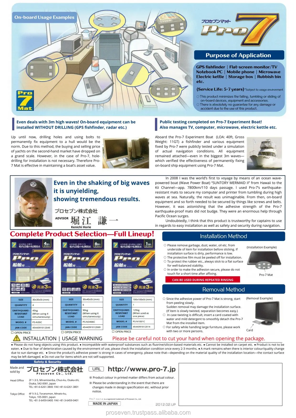 Pro-7 Mat for boats and yachts: new generation adhesive gel pads