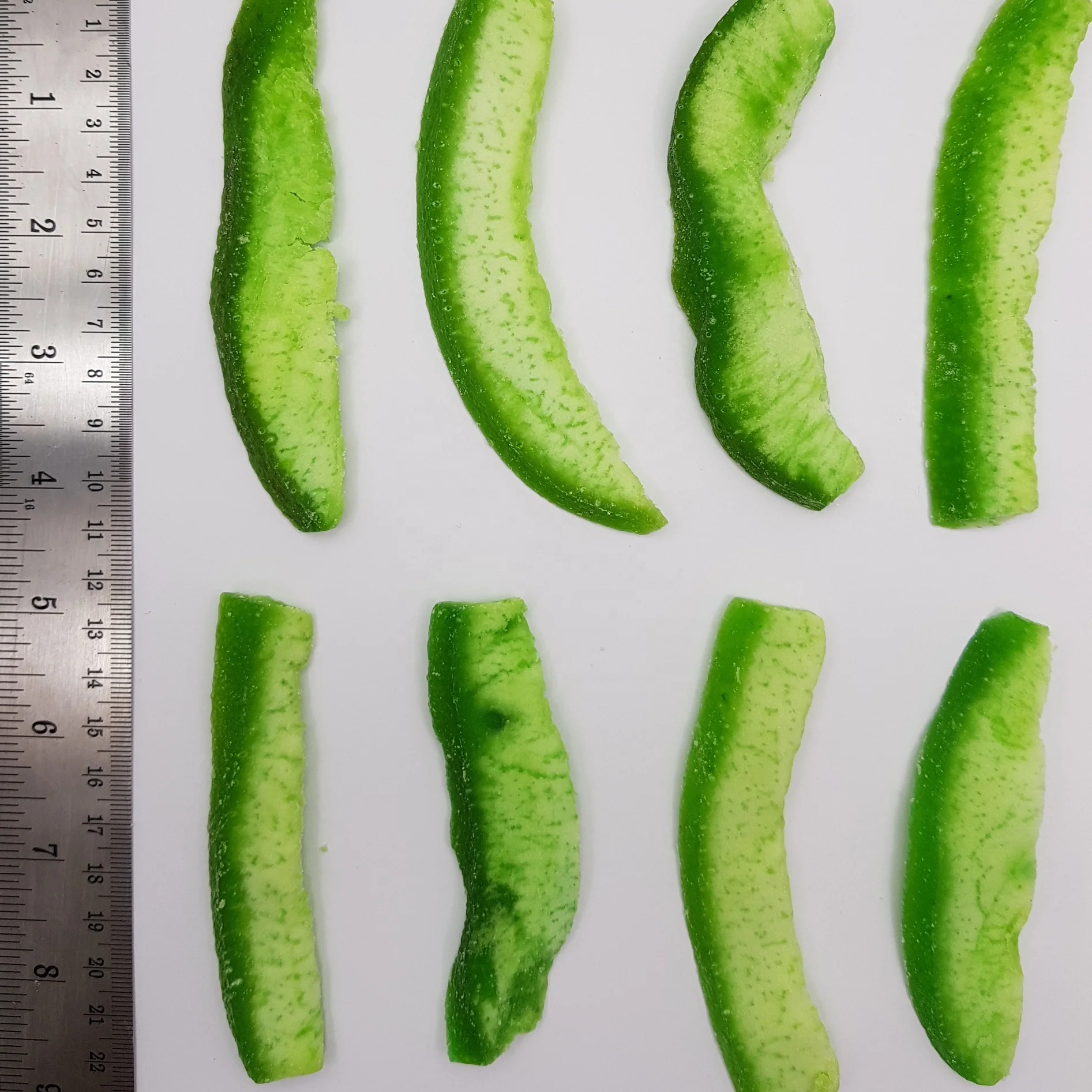 
Dried dehydrated pomelo peel skin slices green color added Thailand 