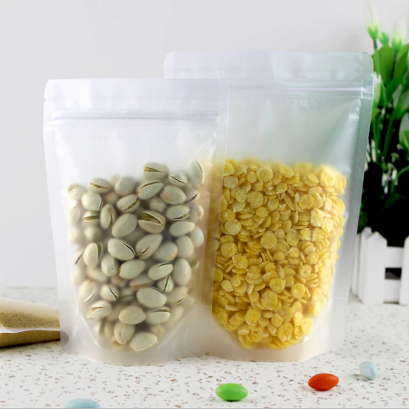 polysmarts Transparent Stand-Up Pouch Bag, Food Zipper Bag, Pistachio/Dried Mango Plastic Packing Bag