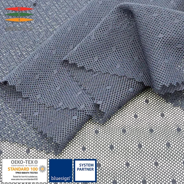 
86% polyester 14% spandex warp knit stretch jacquard mesh power mesh 