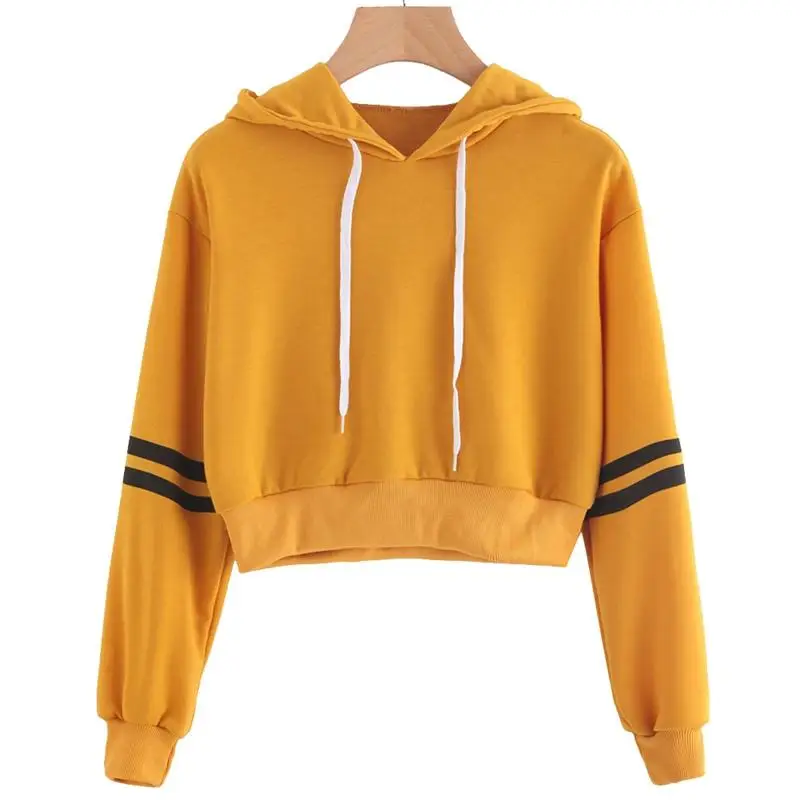 
Women Slim Fit Zip Up Stripe Panel Top Hoodie/O neck plain women hoodie 