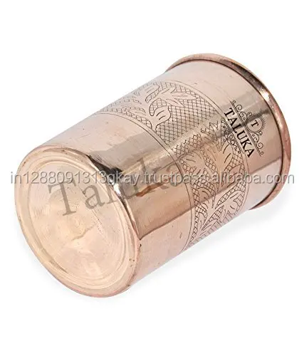 Handmade embossed etching 12 oz copper stainless steel drinking glasses