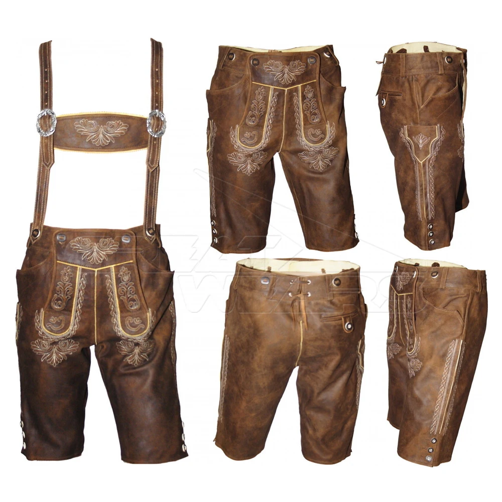 Adult Oktoberfest Costume Bavarian Men Uniform Lederhosen Shorts