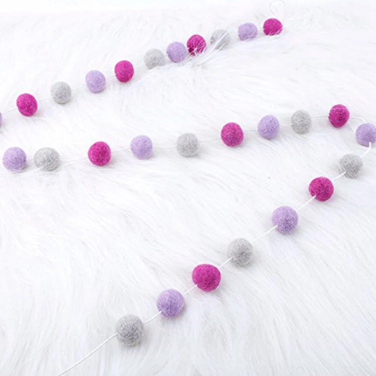 Custom Hang Christmas Tree Decoration Garland Wool Felted Ball