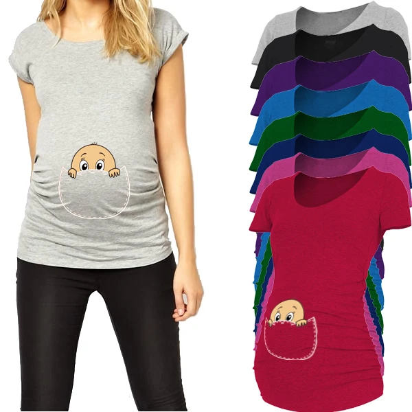 Футболки для беременных-оптовая продажа, простые черные футболки большого размера, Одежда для беременных