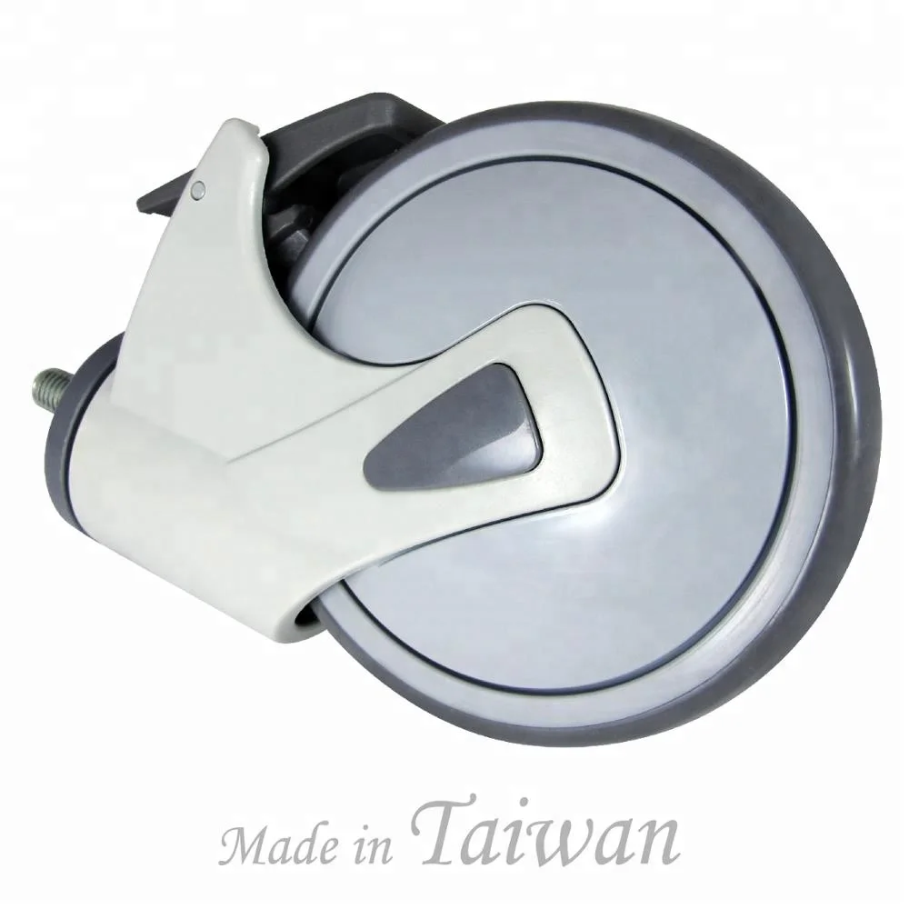 CCE Caster 125mm Rubber M12 Thread Medical Bed Caster Wheels