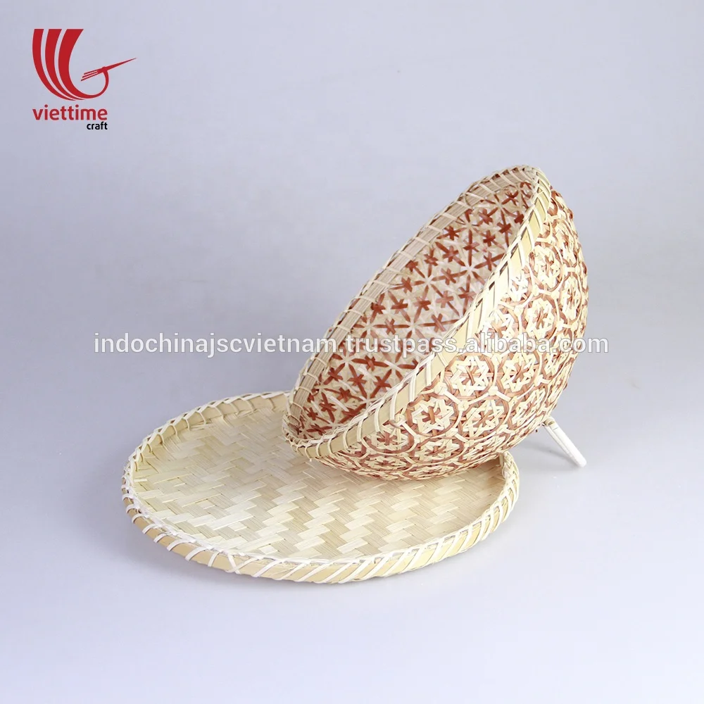 Bamboo food tray with cover, bamboo food cover made in Vietnam wholesale