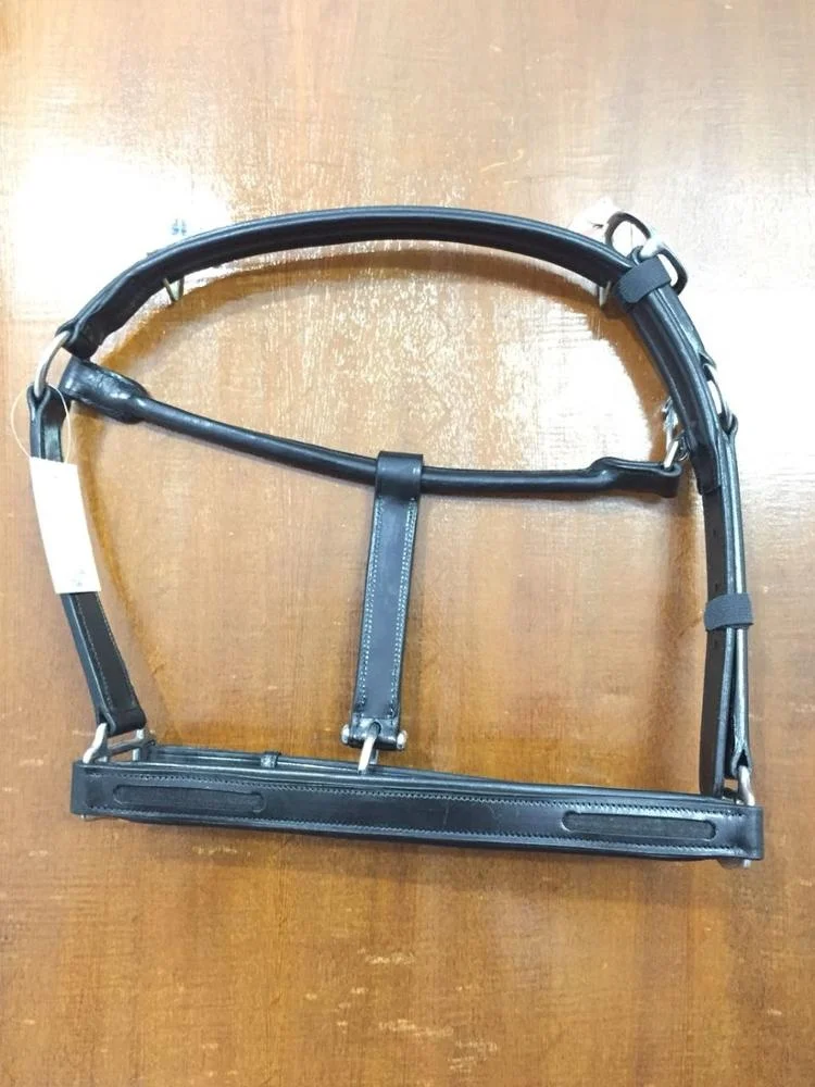 HIGH QUALITY LEATHER HALTER WITH 8 cm LONG EMPTY CHANNEL ON BOTH SIDE OF NOSE PIECE