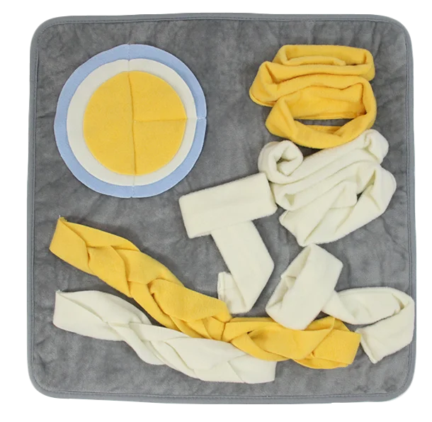 3-PC Dog Snuffle Mat Funny Game Feeding Training Food Search Nose Work Dog Pattern Hook and Loop Fasten Design