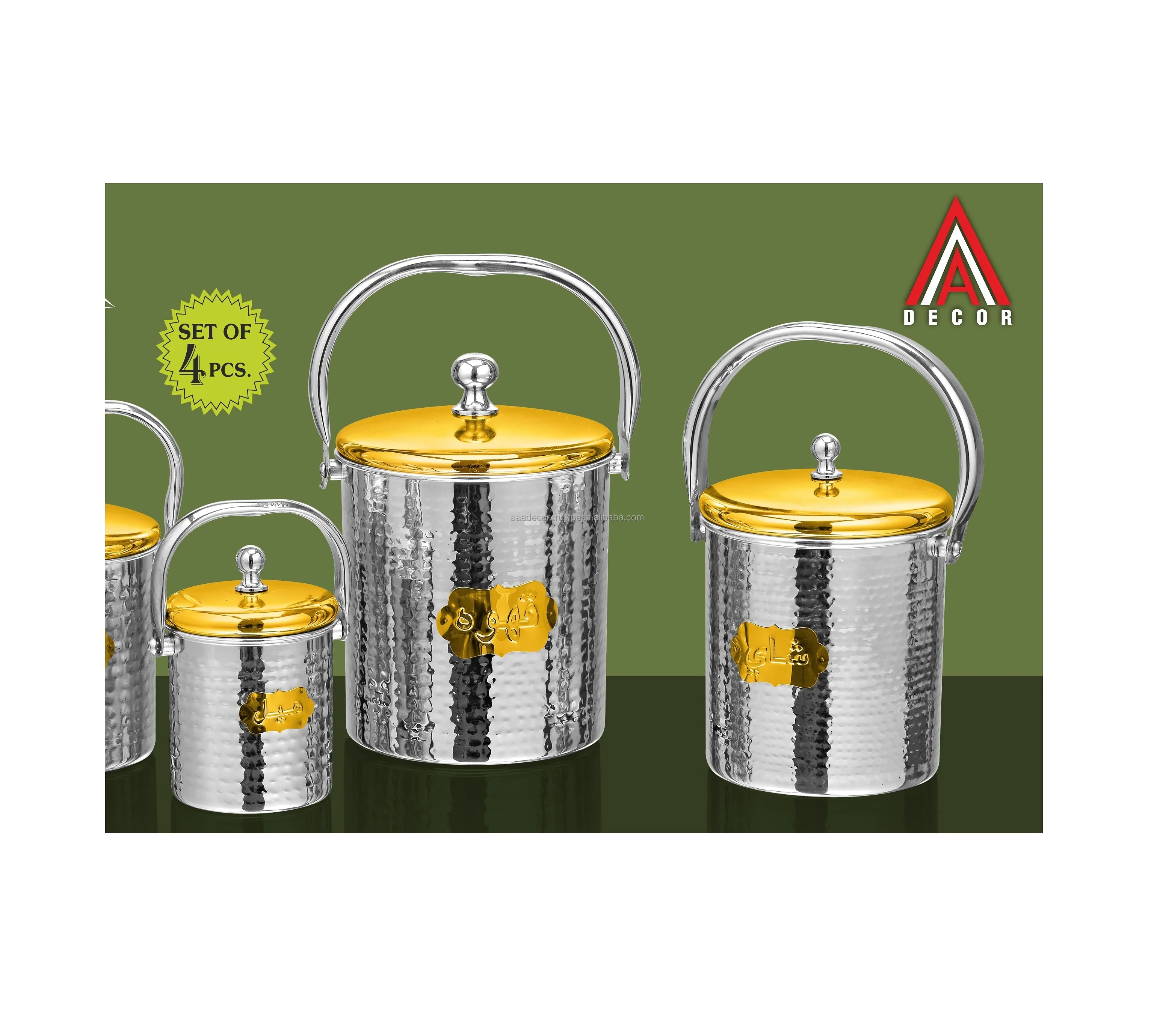 Handcrafted Stainless Steel Canisters Set Wholesale