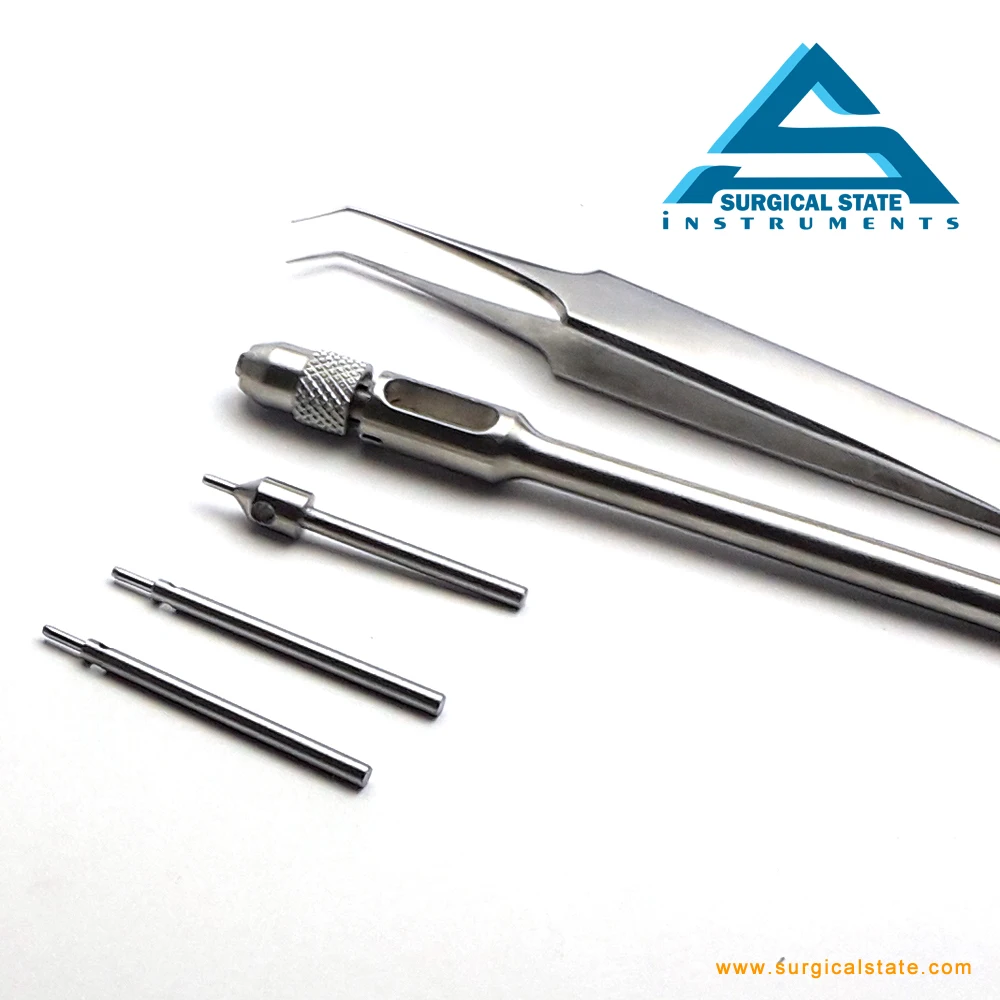 ERTIP FUE Punch for Hair Transplant Surgery Set 1.0mm Fue Tweezers and Versi Handles Stainless Steel Microsurgery Equipments