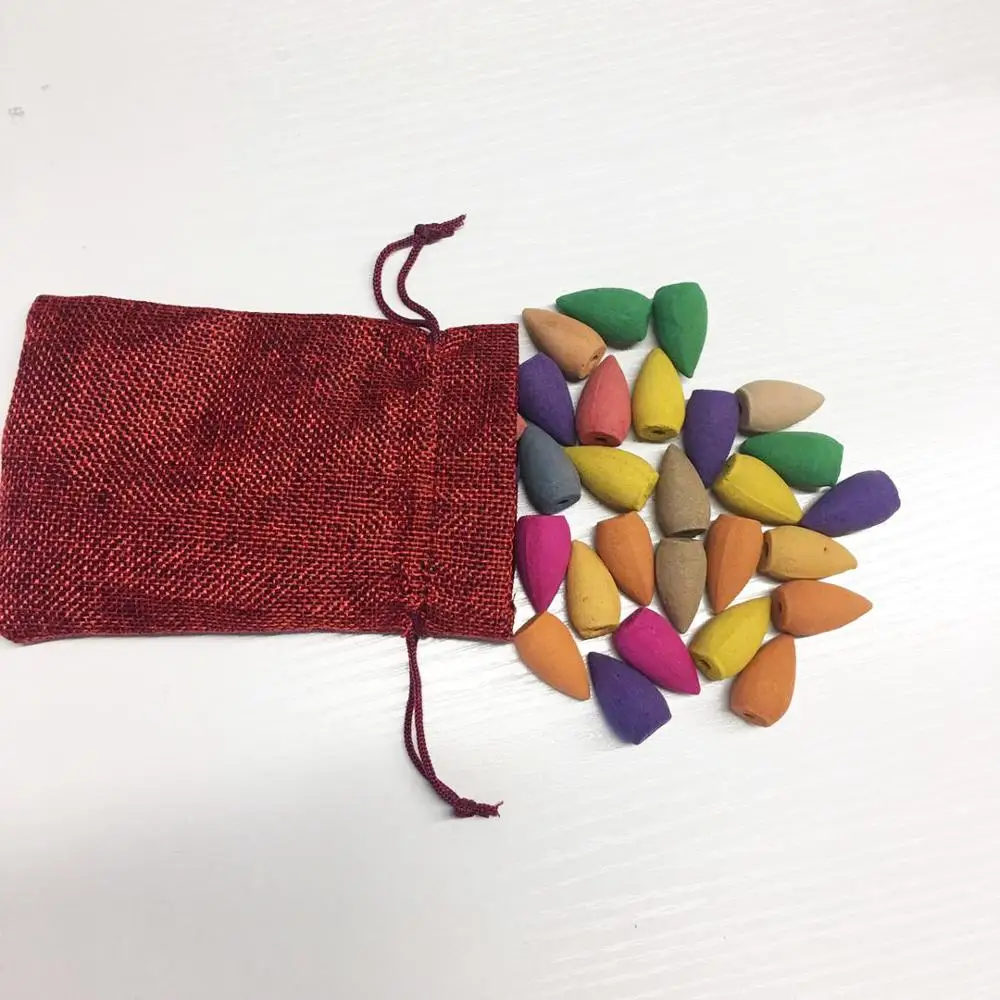 
Aromatic backflow incense colorful backflow incense cone glass bottle packing Backflow Incense 