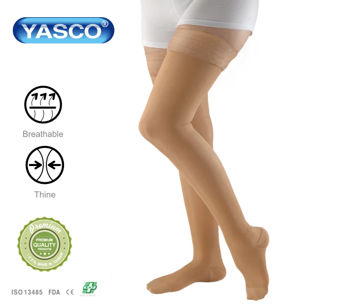 YASCO-медицинские компрессионные Непрозрачные чулки до бедра (18-21 мм рт. Ст.)