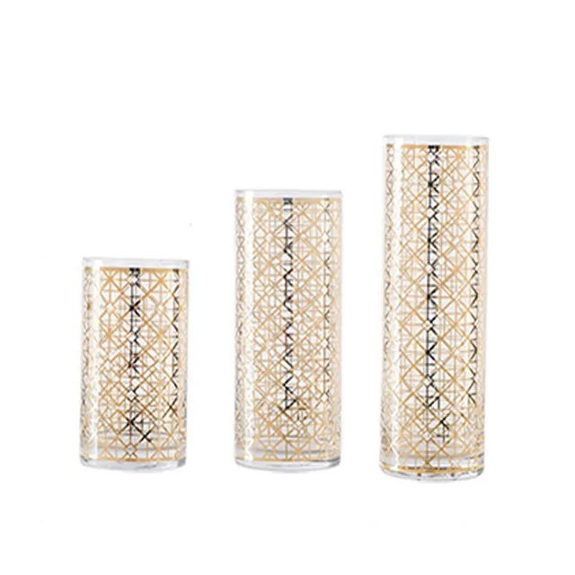 Gold Color Tall Vases Wedding