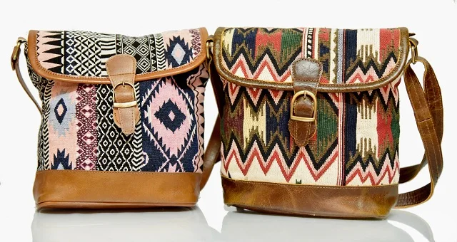 Vintage Leather Shopper Bags For Girls Real Goat Leather Turkish Kilim Bag