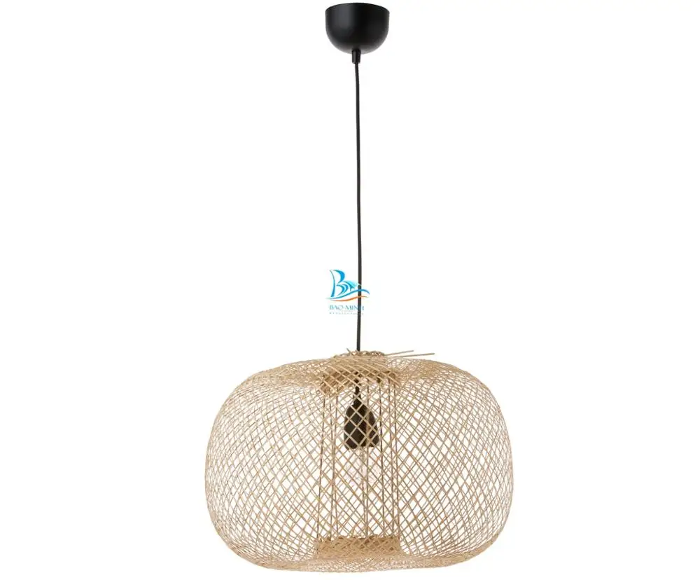 Unique Round Bamboo Lamp Shade. Bamboo Pendant Light from Vietnam handicraft
