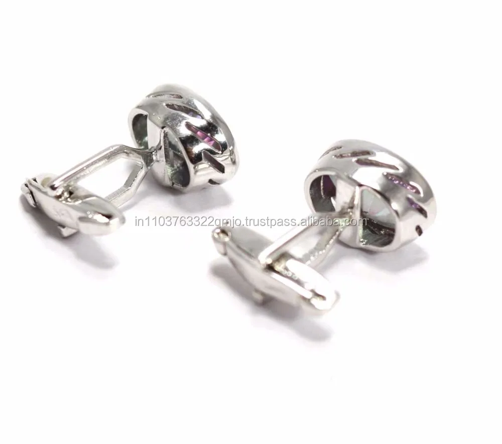 Мужские Запонки ручной работы из серебра 925 пробы с уникальным дизайном и аметистом