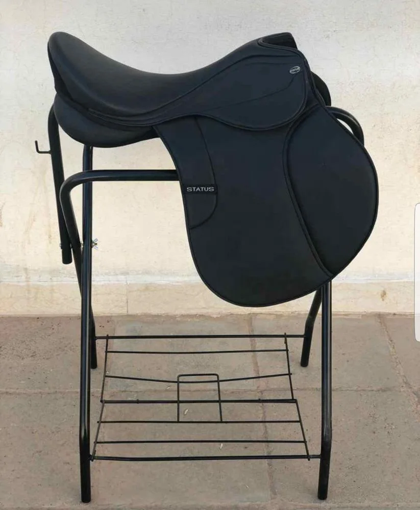 HIGH QUALITY SYNTHETIC HORSE JUMPING SADDLE WITH DETACHABLE KNEE ROLL MADE ON PLASTIC TREE / JUMPING SADDLE