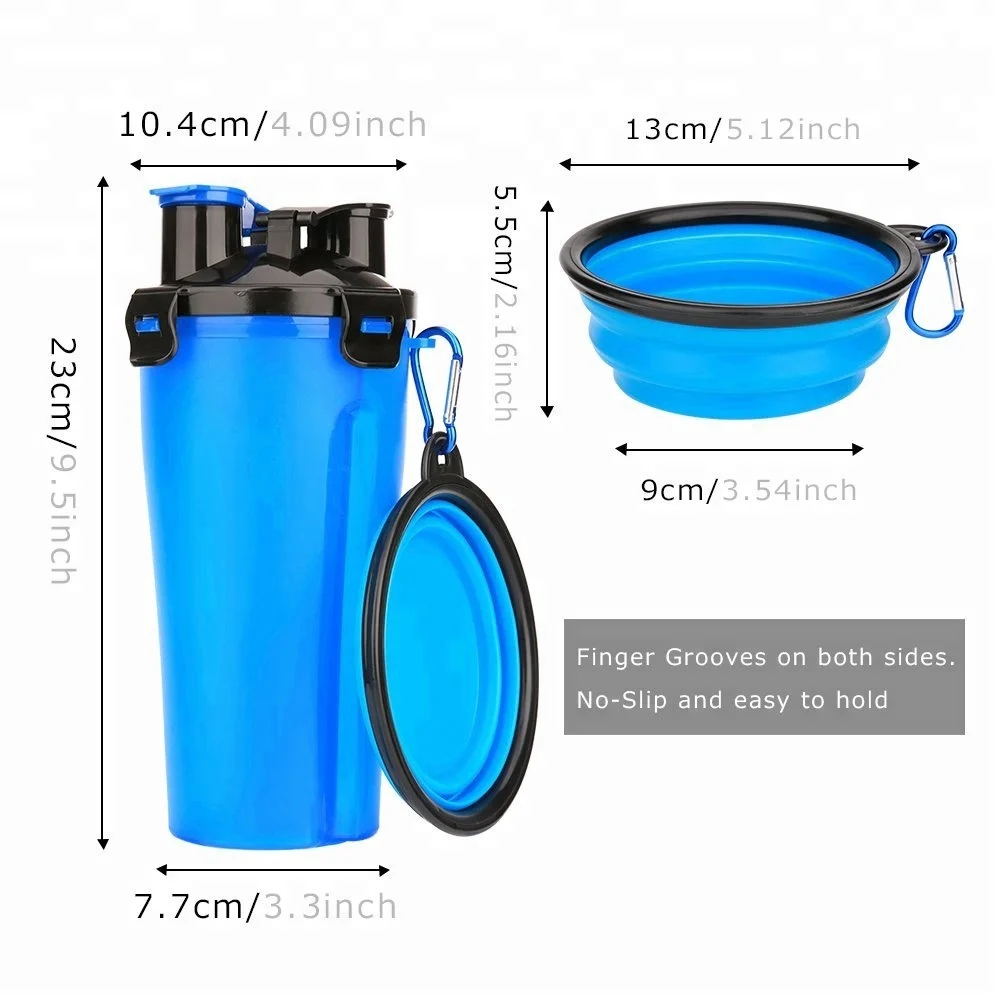 2 in 1 Pet Dog Products Drinking Water Plastic  Dog Water Bottle