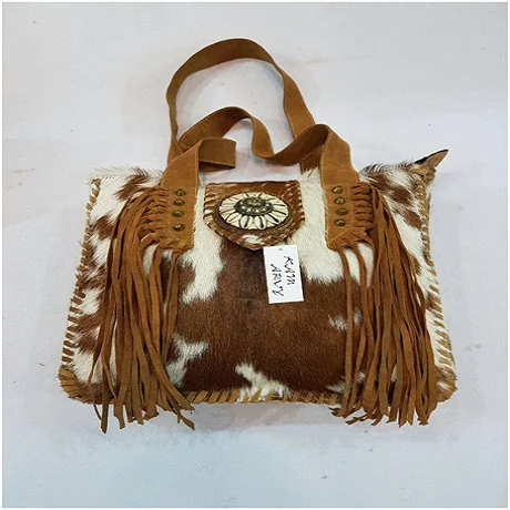Banjara Genuine Goat Fur Vintage Gypsy Ibiza Leather Shoulder Bag Casual Vintage Tote for Women Shopping Bag For Girls